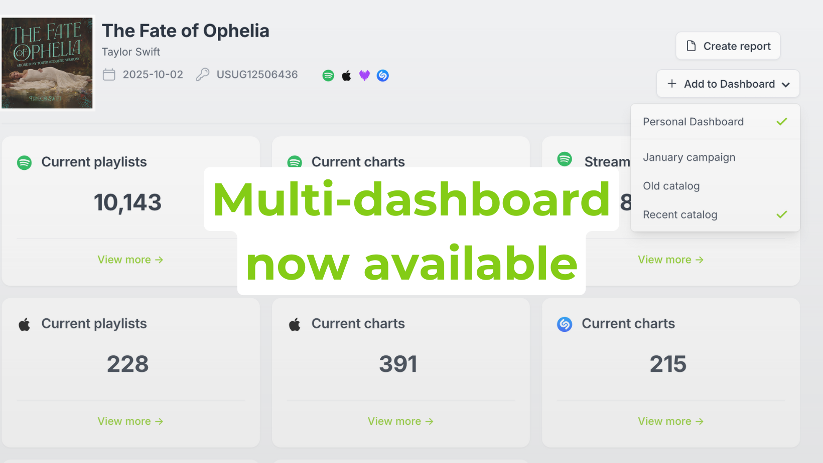 Introducing Multi-Dashboards: Organize Your Music Tracking Like Never Before